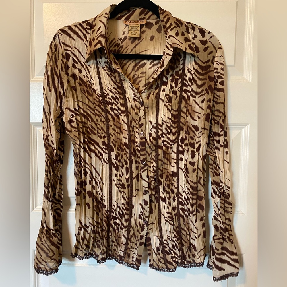Y2K Animal Print Blouse
